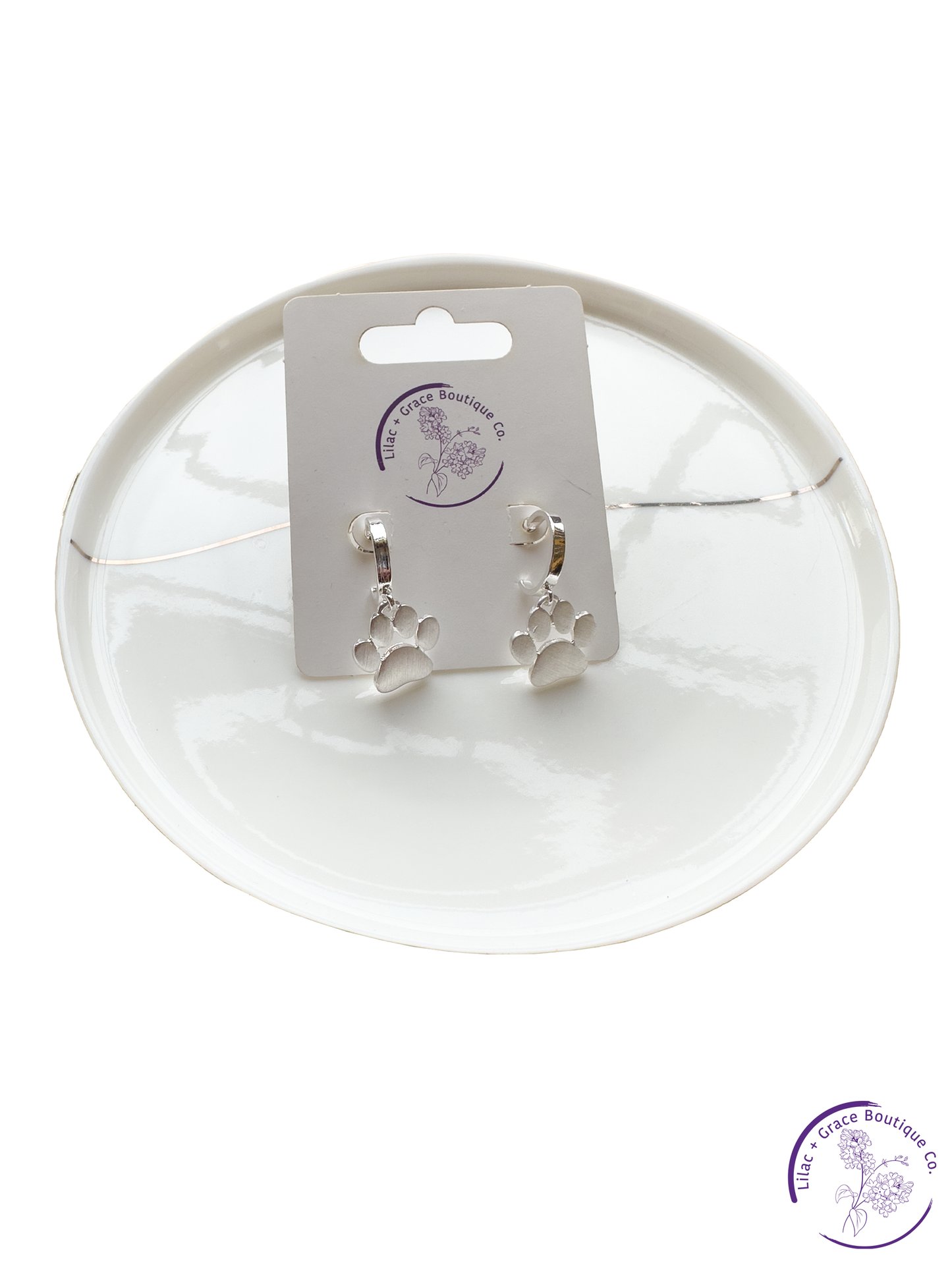 Paw Print Small Hoop Earrings