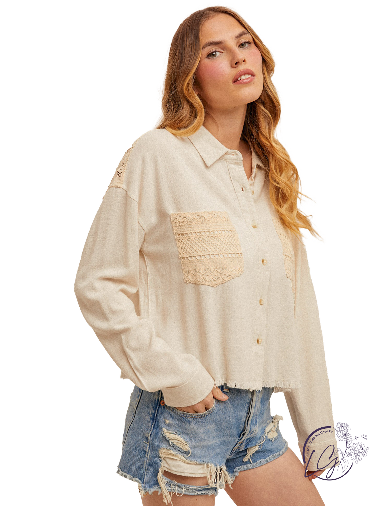 Thistledrift Contrast Crop Shirt