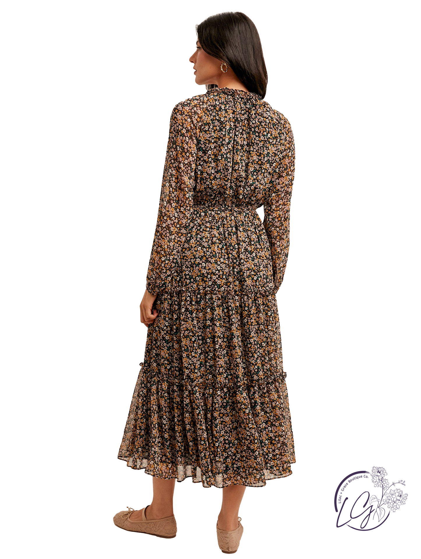 Nature’s Rhythm Floral Dress