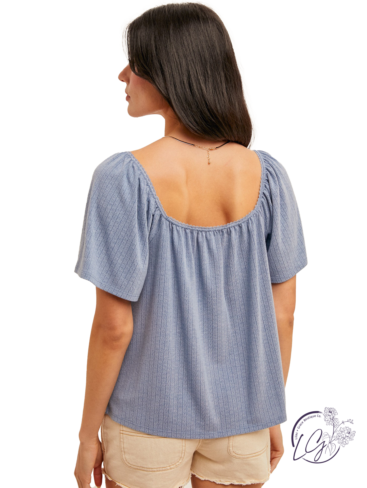 Wingspan Lace Pointelle Top