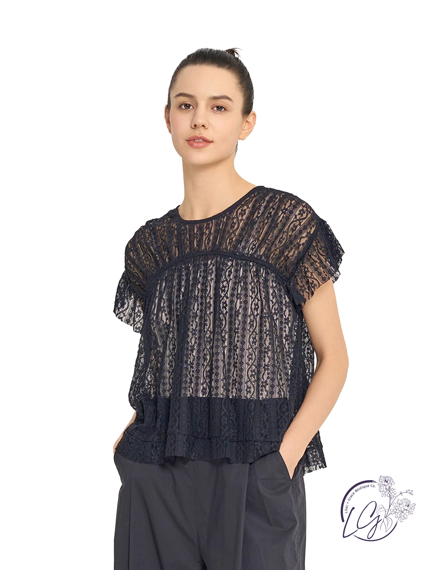 Live In Peace Ruffle Blouse