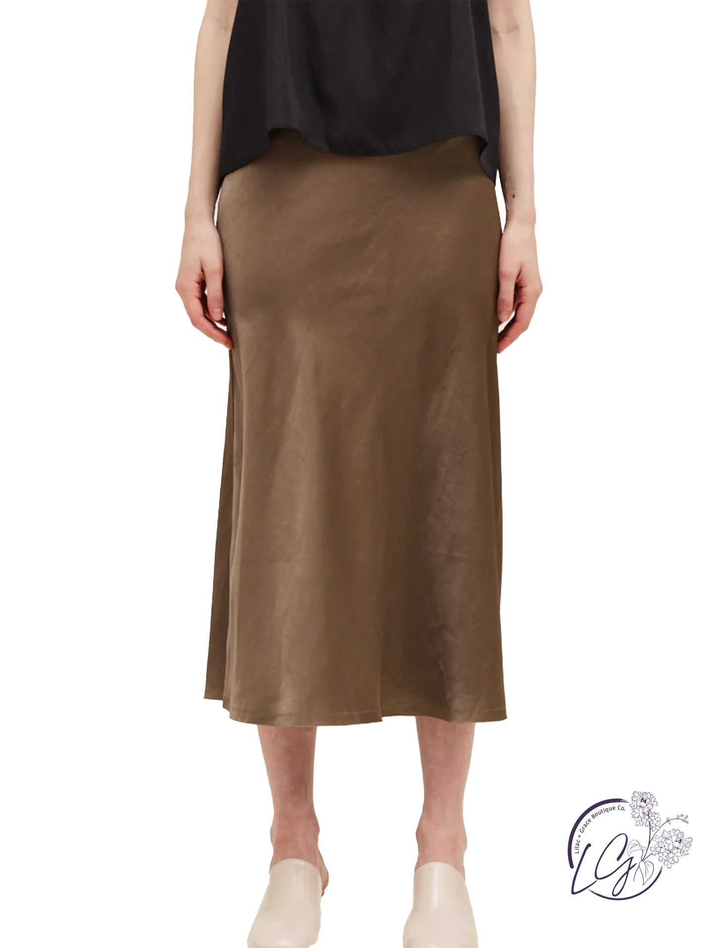 Satin Glamour Bias Slip Skirt