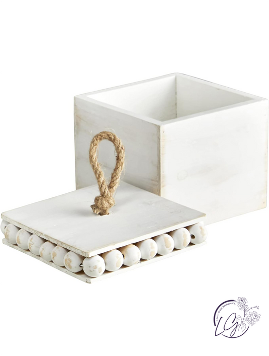 Beaded White Box - Small