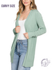 Curvy Breathable Open Front Cardigan