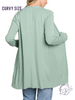 Curvy Breathable Open Front Cardigan