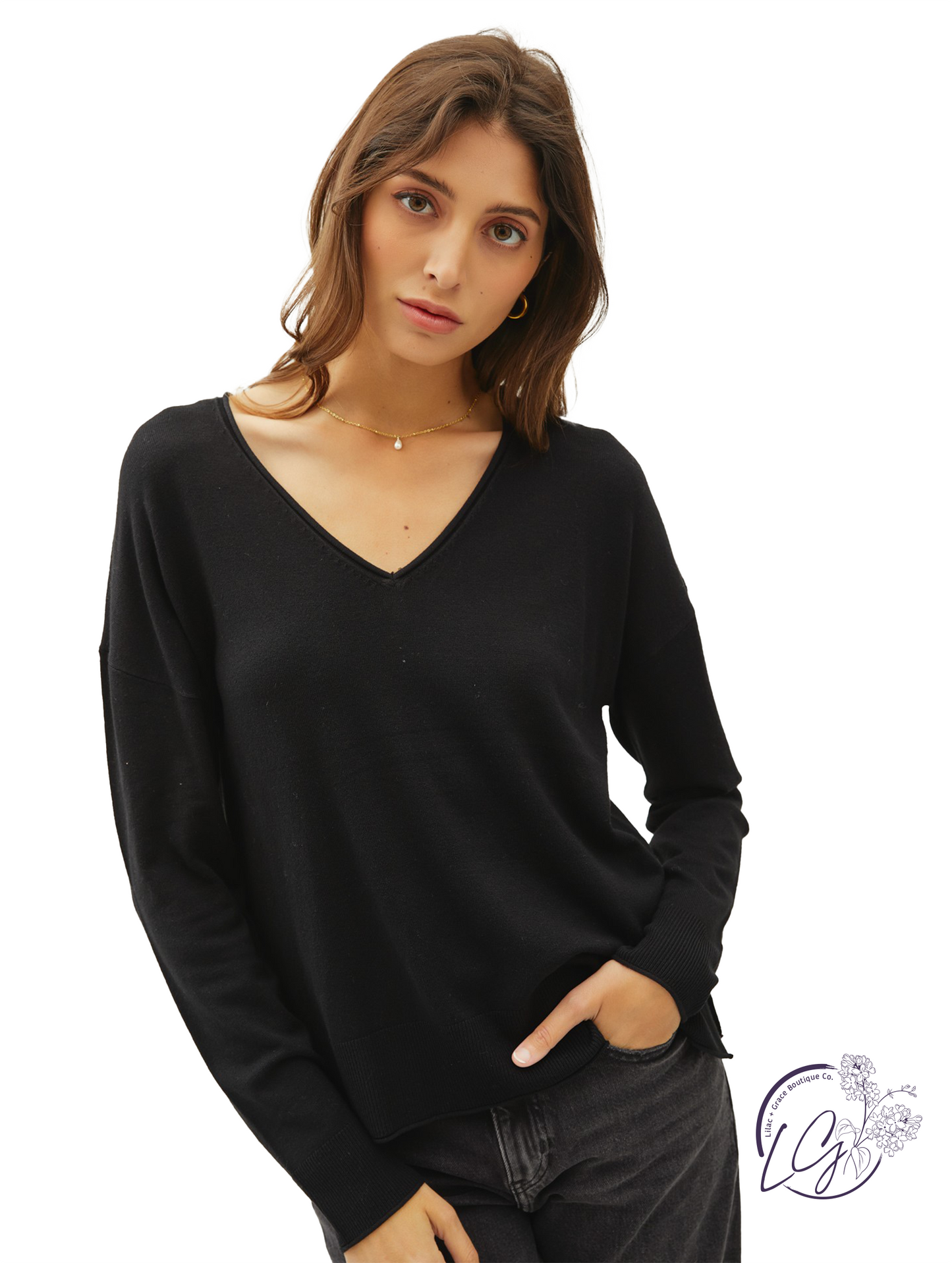 Keep Moving Forward V-Neck Sweater