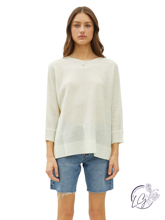 Enjoy The Ride 3/4 Sleeve Sweater