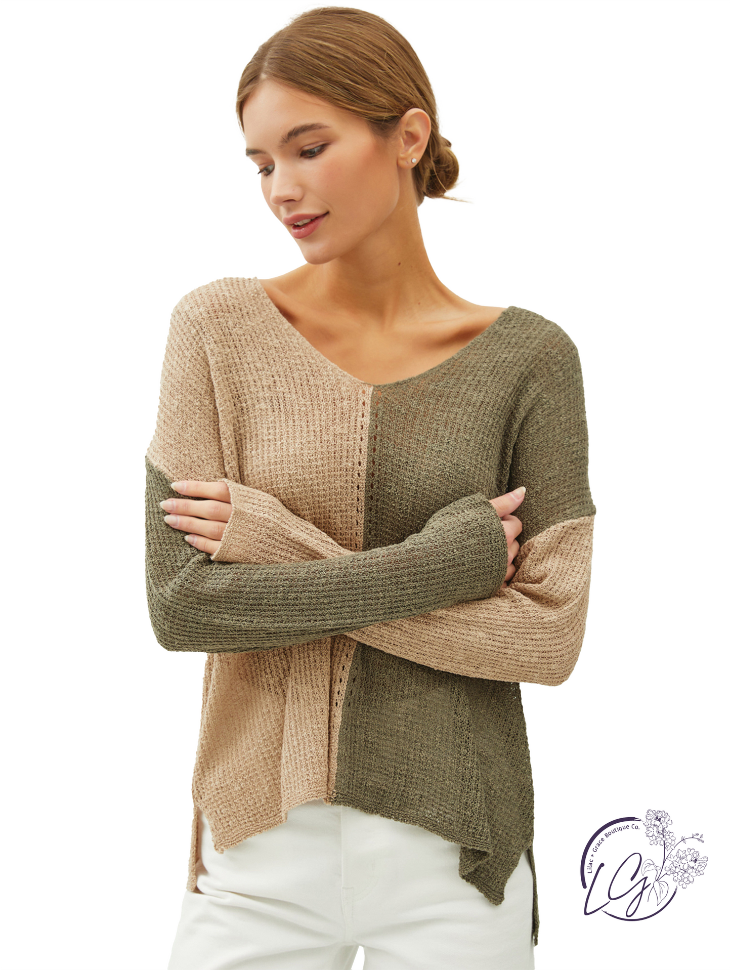 Sweet As Sugar Color Block Sweater