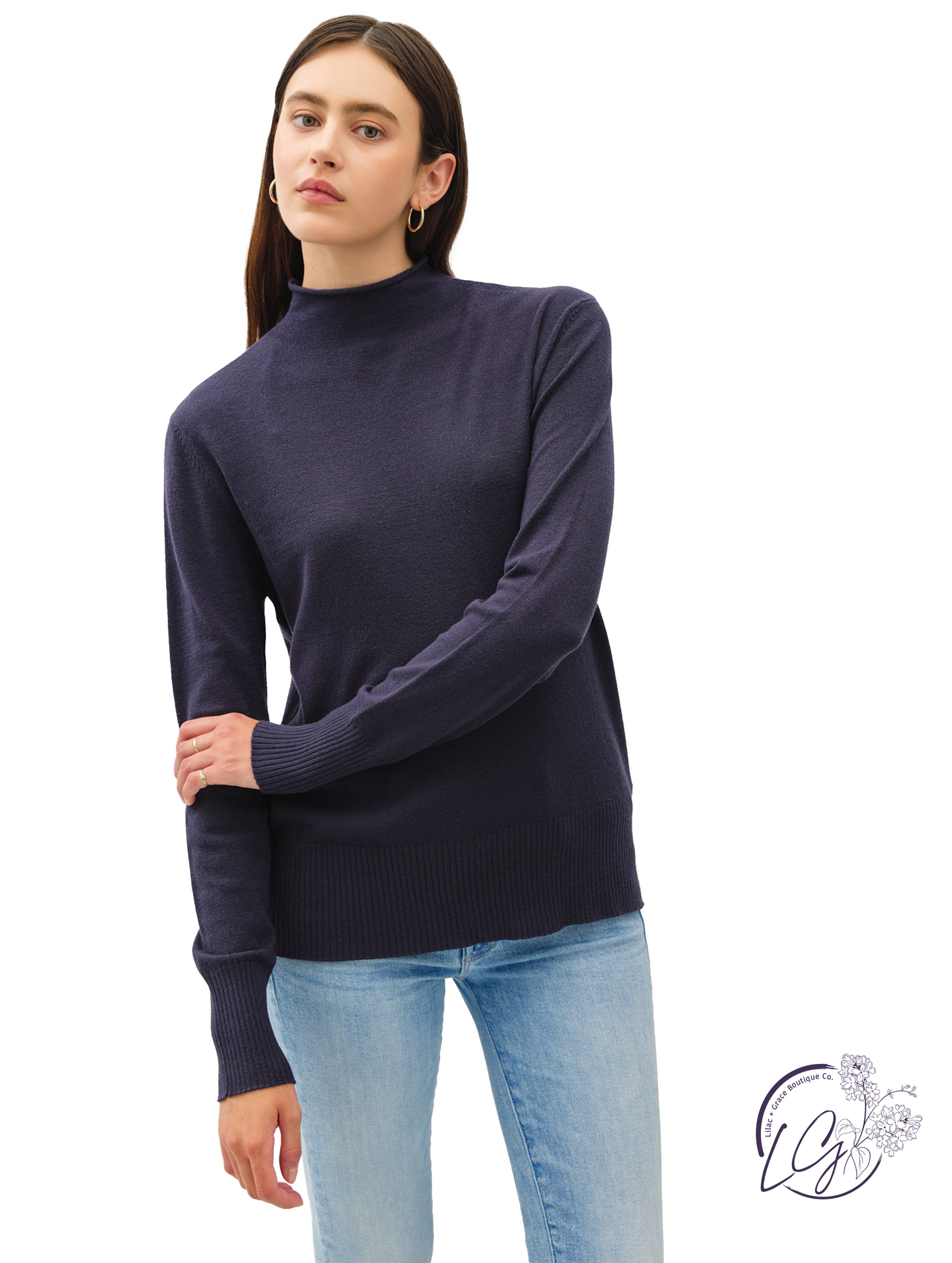 Frayed Luxe Mock Neck