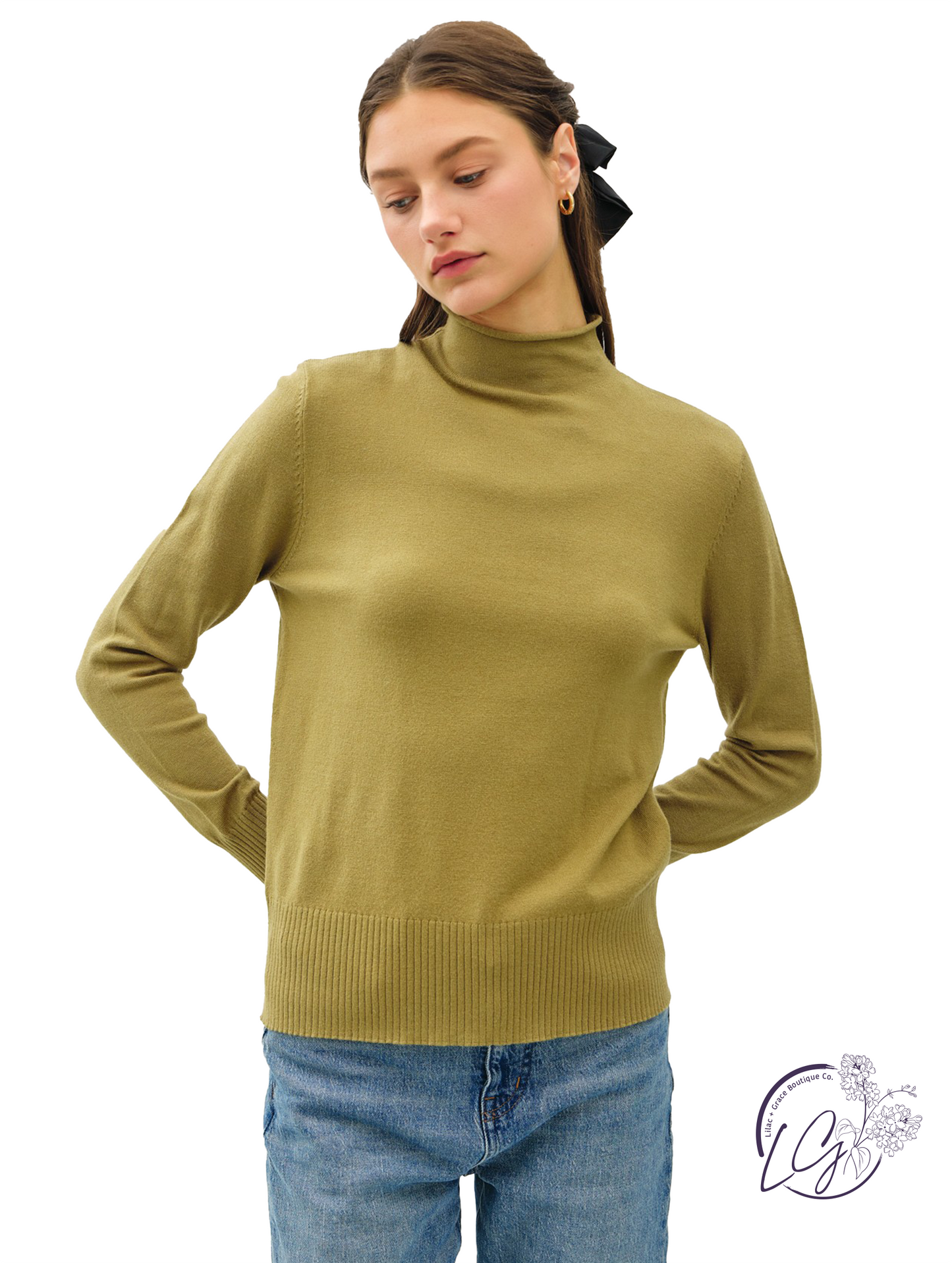 Frayed Luxe Mock Neck