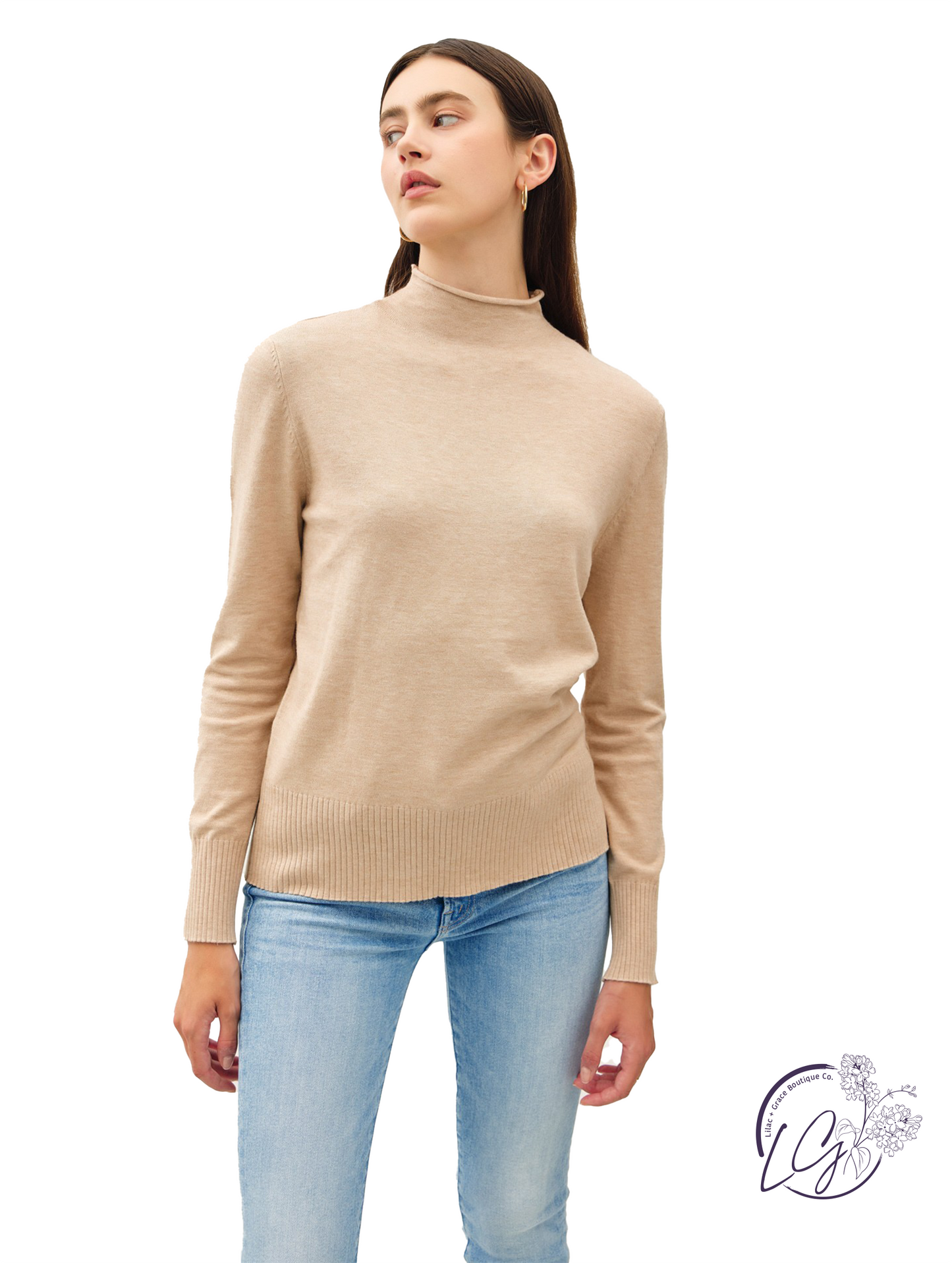 Frayed Luxe Mock Neck