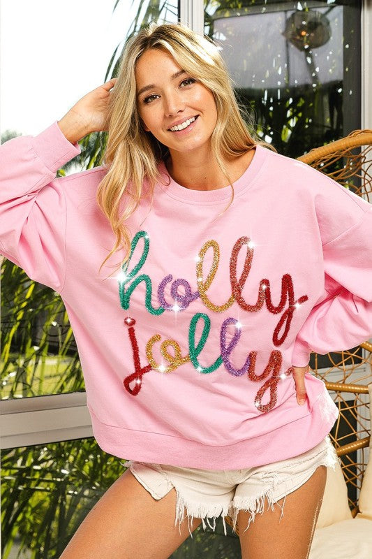 Holly Jolly Christmas French Terry Pullover