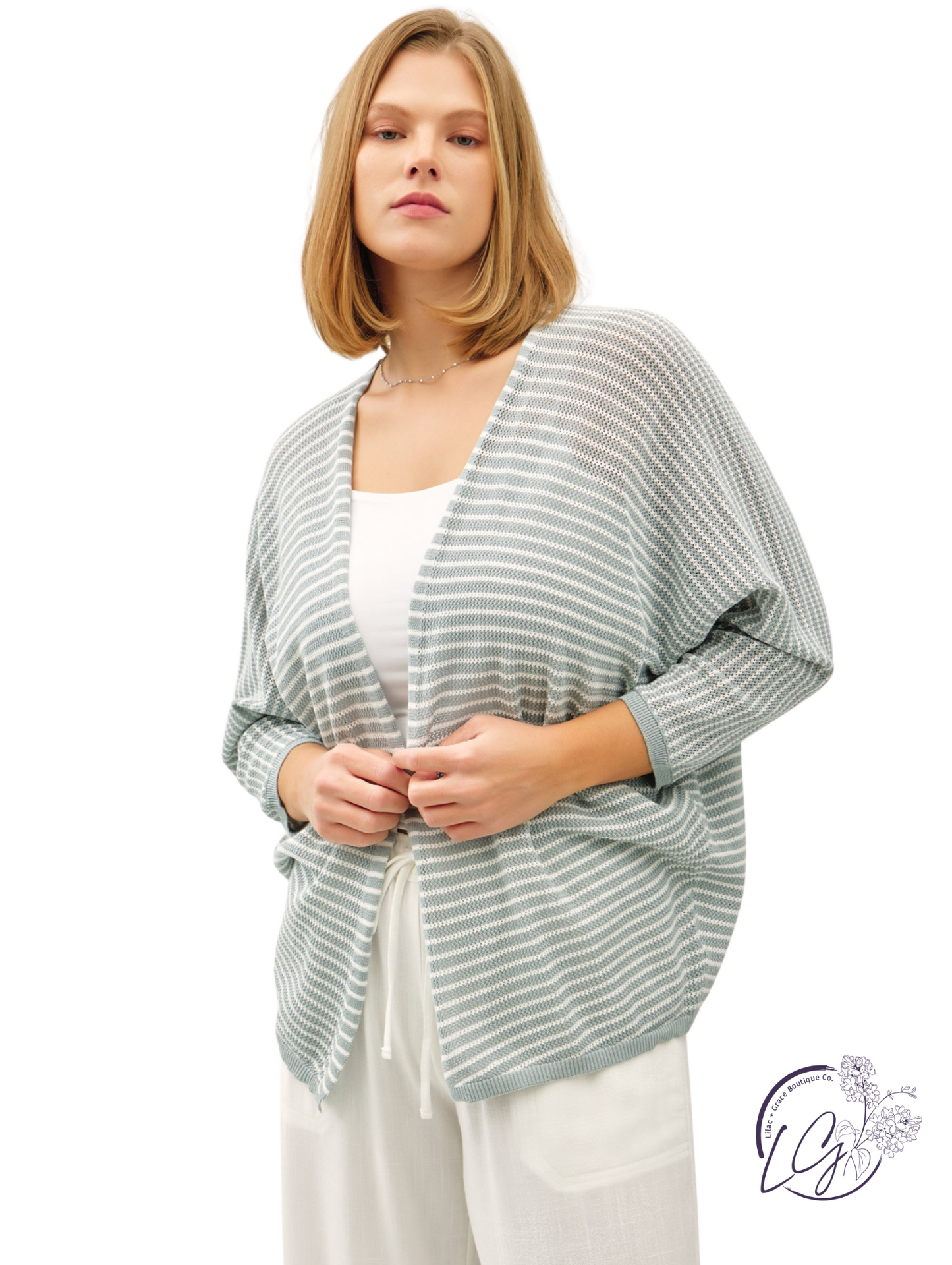 Curvy Bubbles And Blush Cardigan