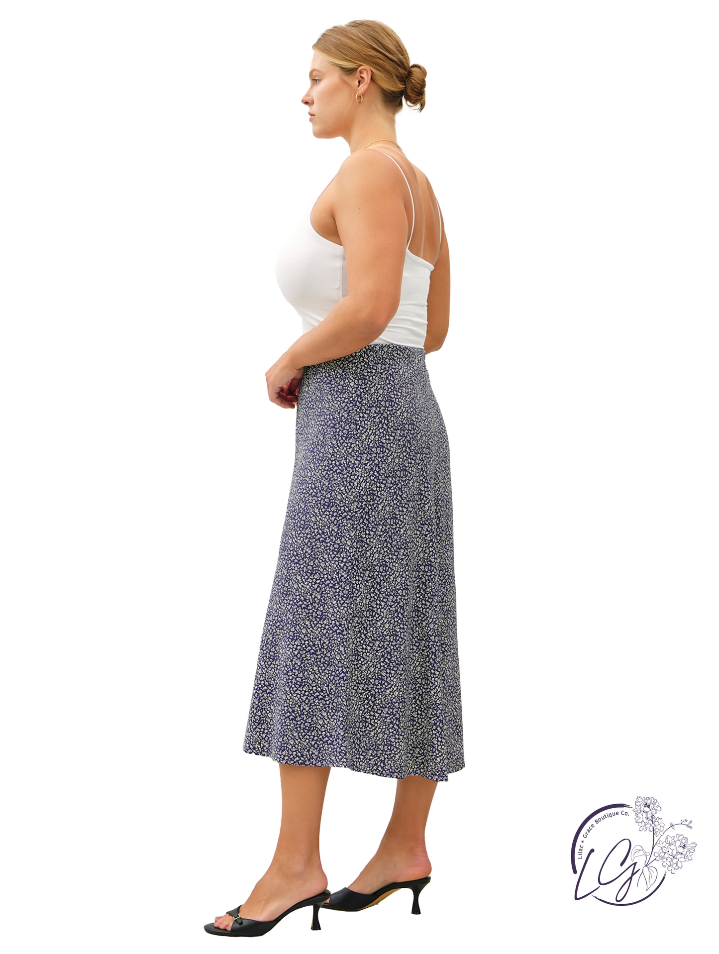 Curvy Efflorescing Comfort Midi Skirt