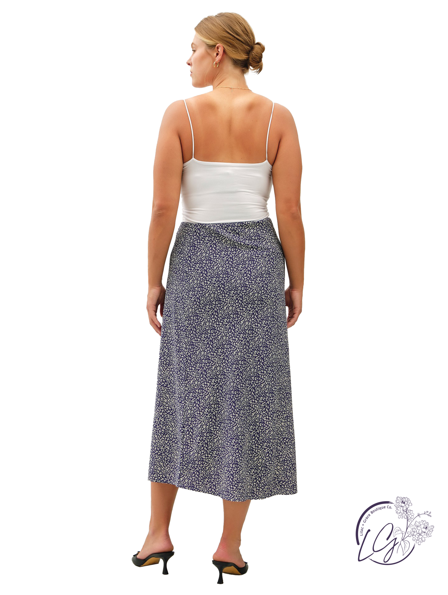 Curvy Efflorescing Comfort Midi Skirt