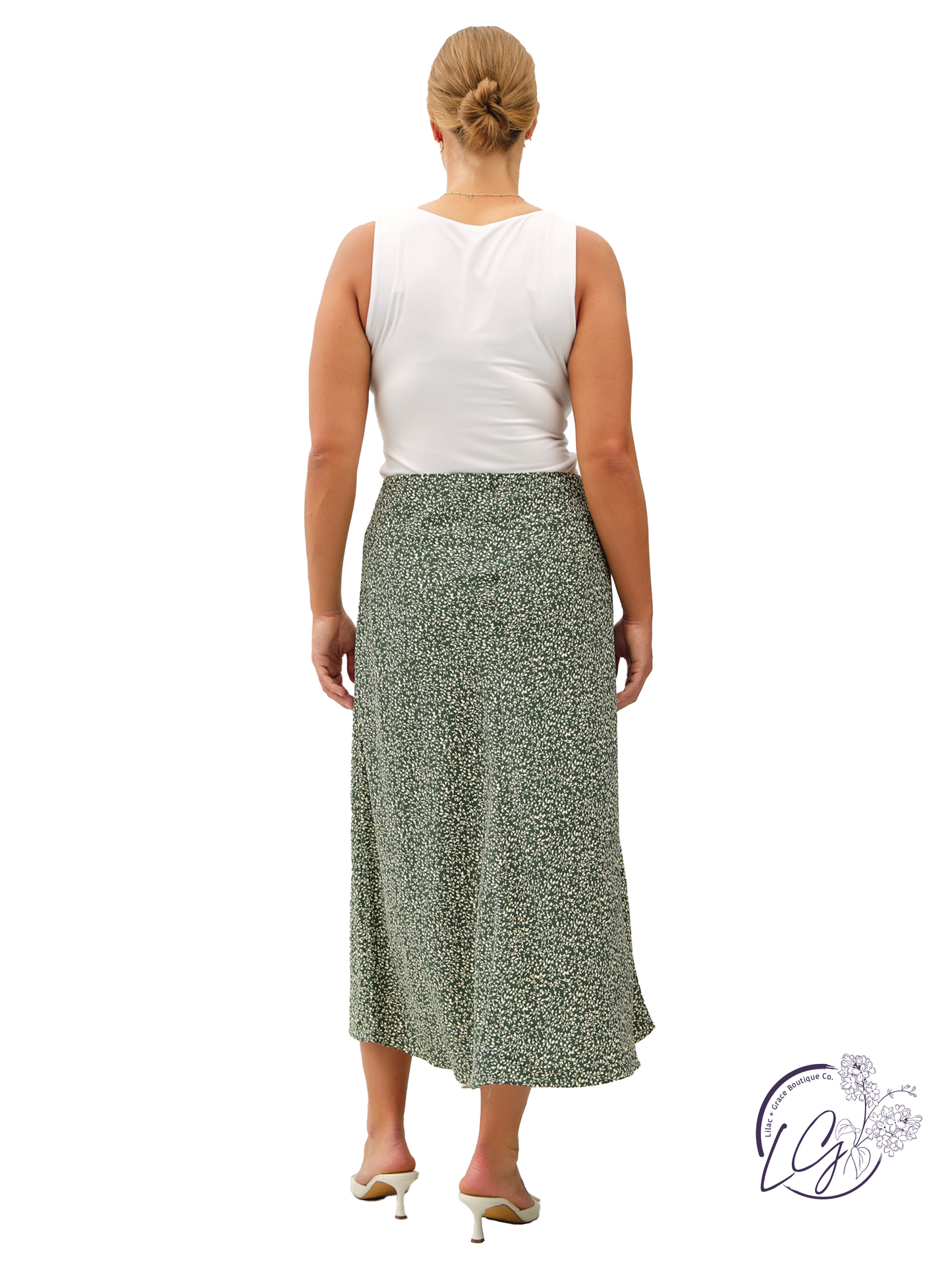 Curvy Efflorescing Comfort Midi Skirt