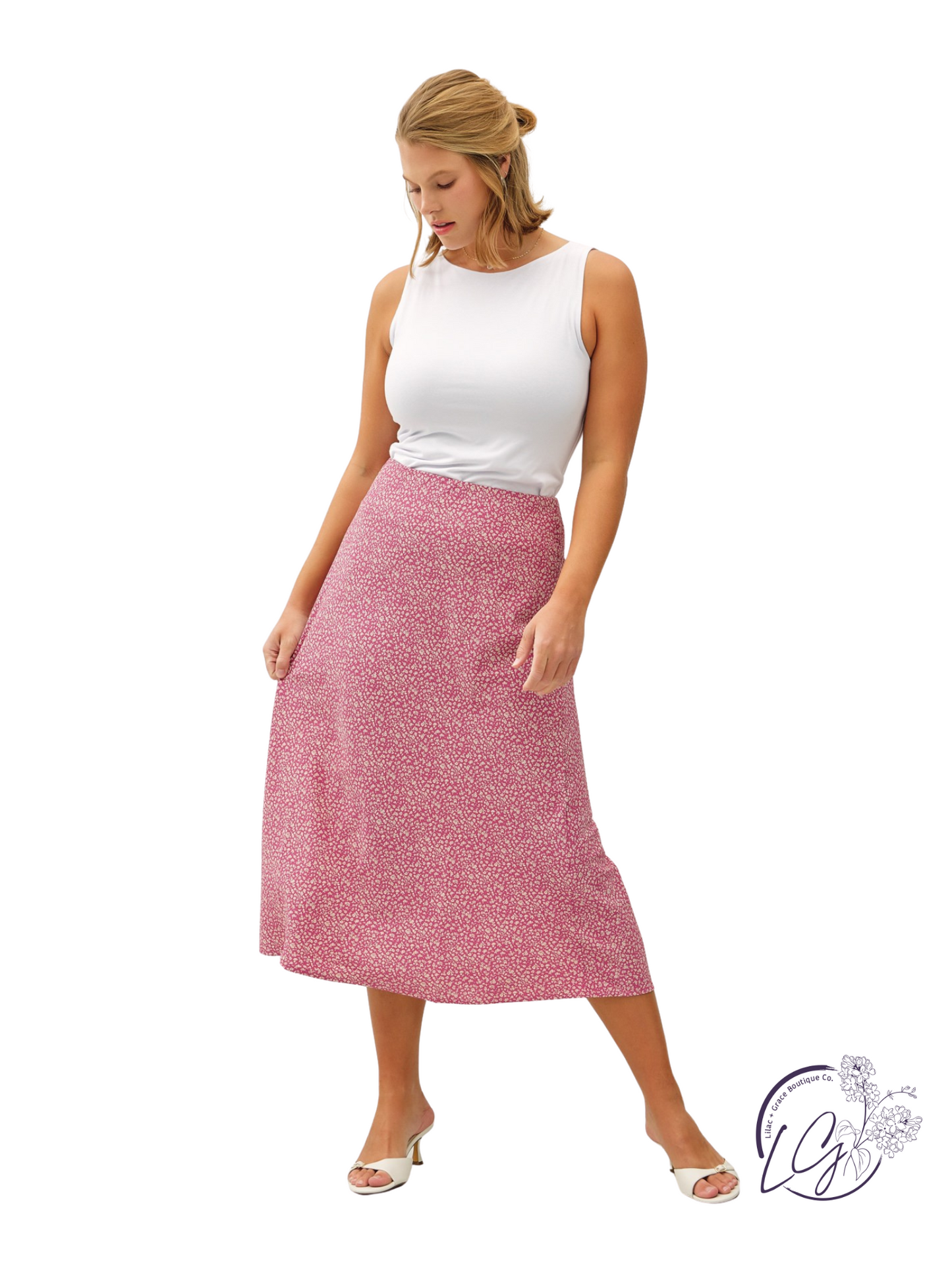 Curvy Efflorescing Comfort Midi Skirt