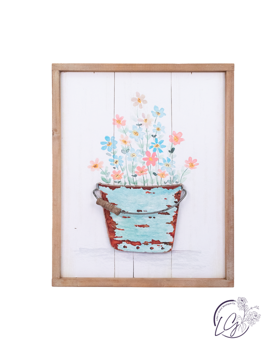 Wood Spring Floral Wall Sign