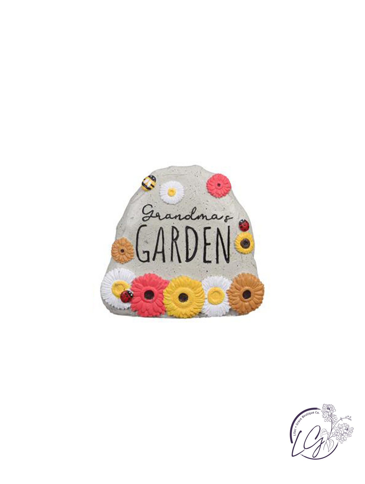 Cement Garden Flower Greeting Stone