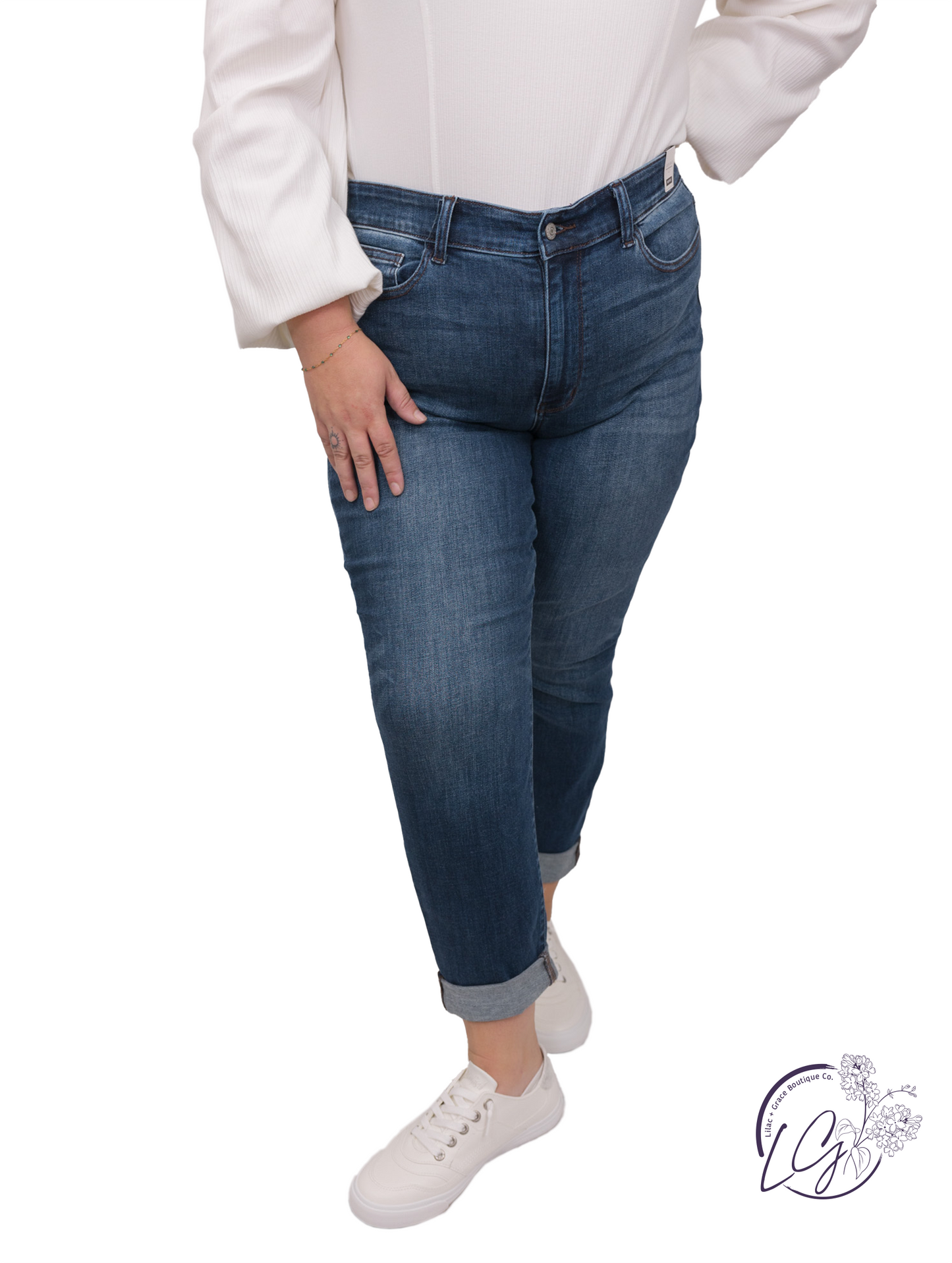 Curvy Barrett Cuffed Slim Fit Jean By Judy Blue