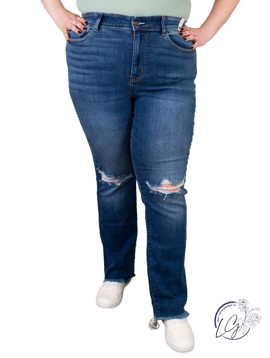 Curvy Opal High Waist Distressed Jeans By Judy Blue