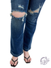 Curvy Pauline Mid Rise Hand Sand & Destroy Bootcut by Judy Blue