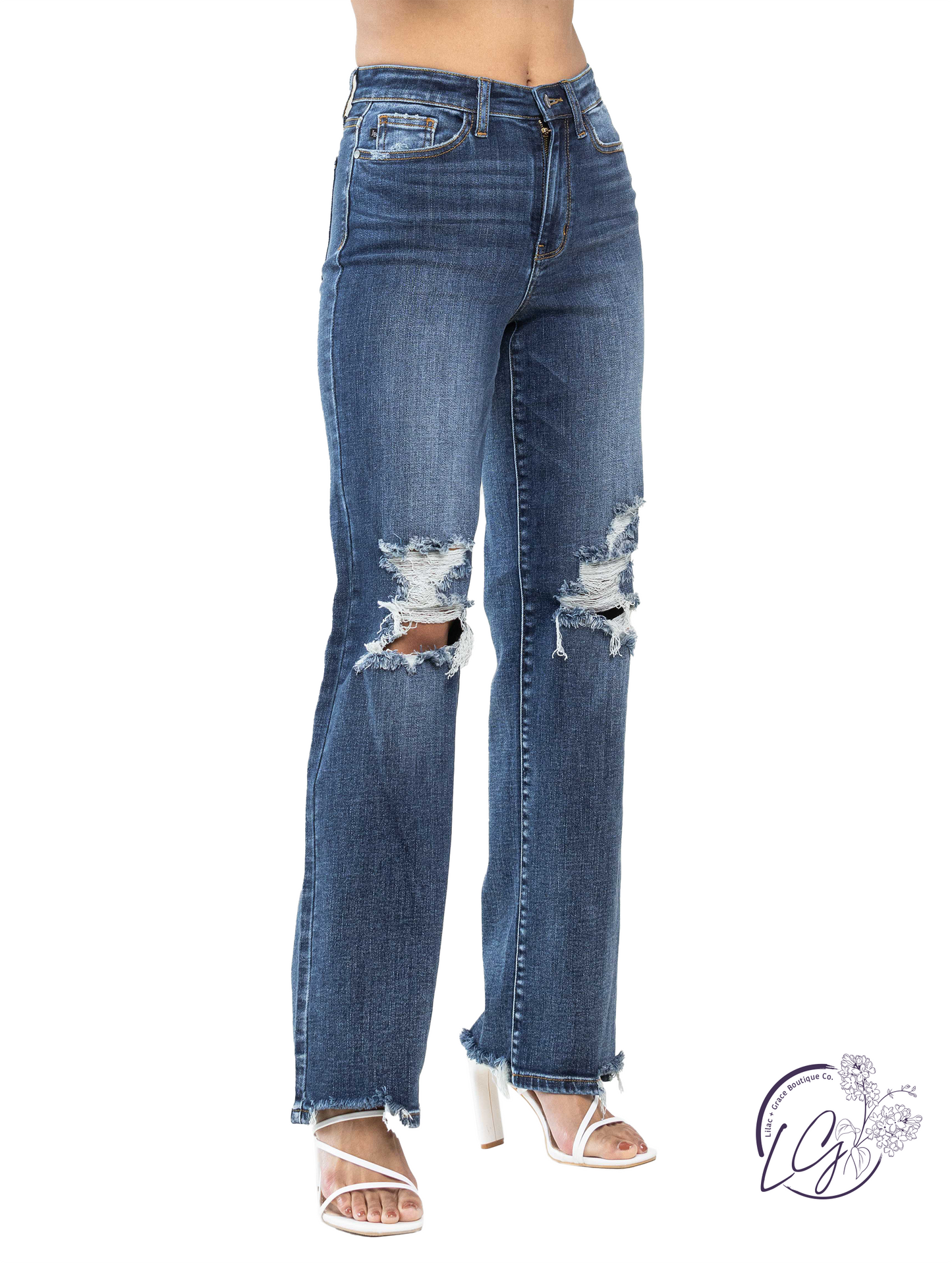 Jolene High Waist Distressed Straight by Judy Blue