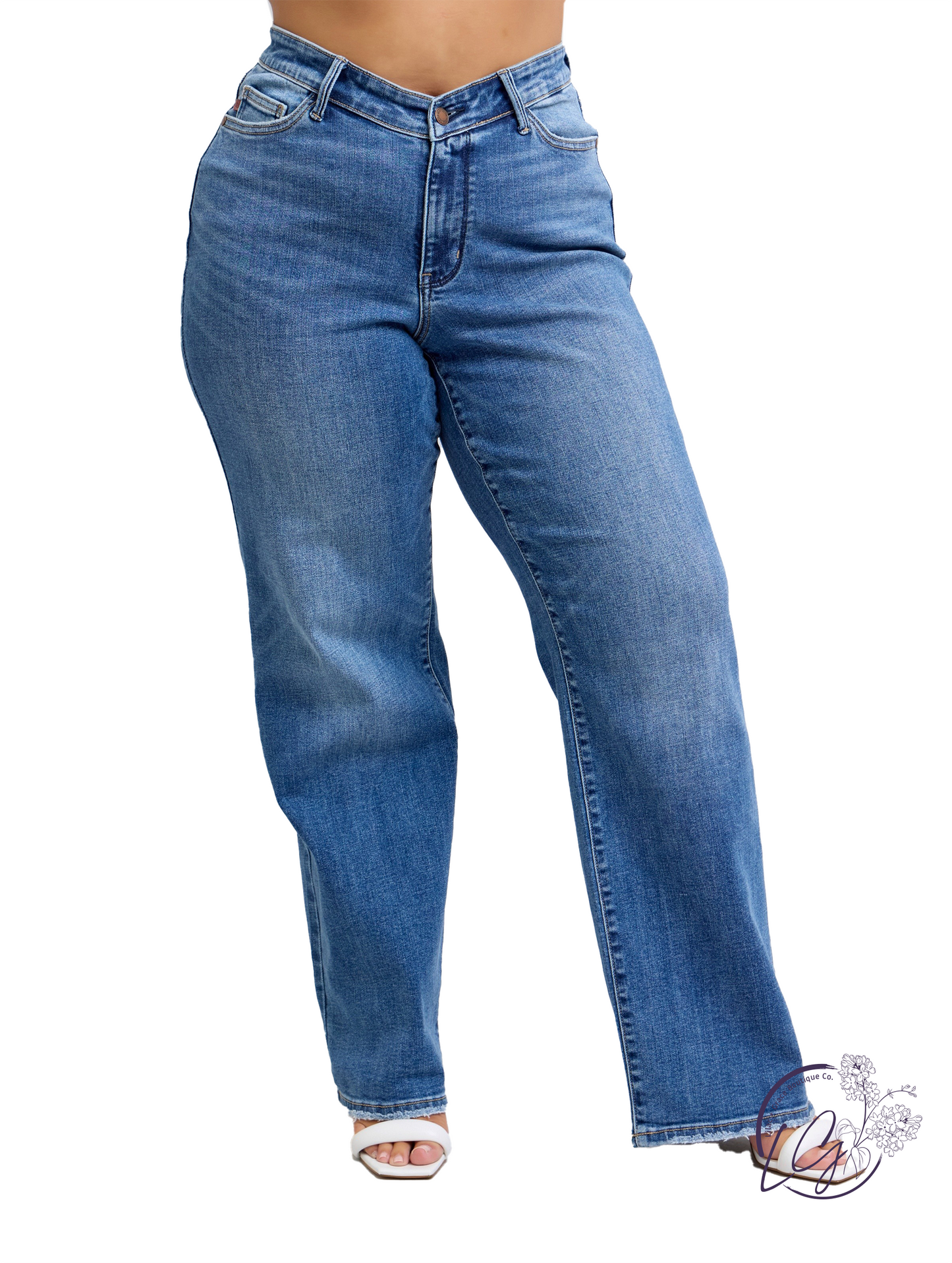 Curvy Vivienne High-Rise V-Front Waistband Vintage by Judy Blue