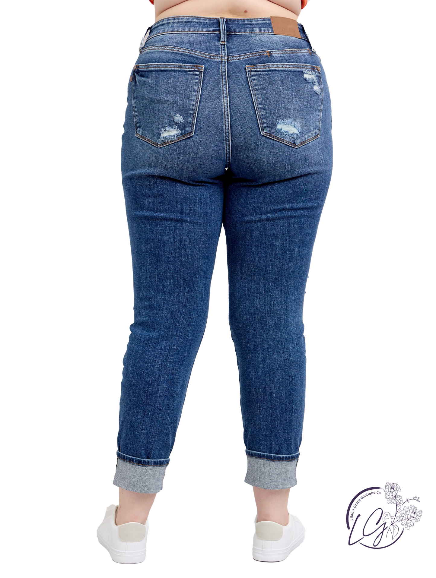 Curvy Massie High-Rise Wide-Leg Distressed by Judy Blue