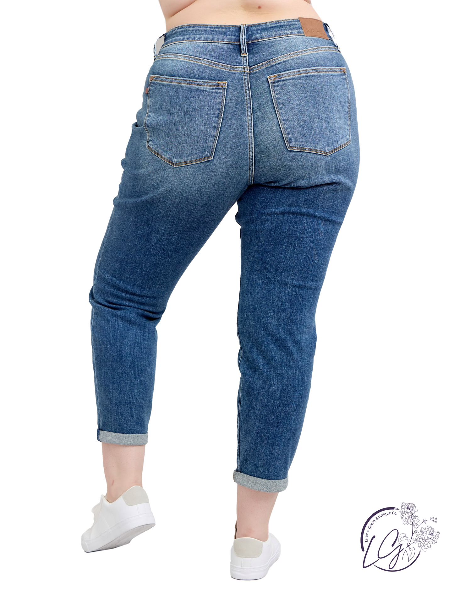 Curvy Marigold Mid-Rise Boyfriend Non-Distressed by Judy Blue