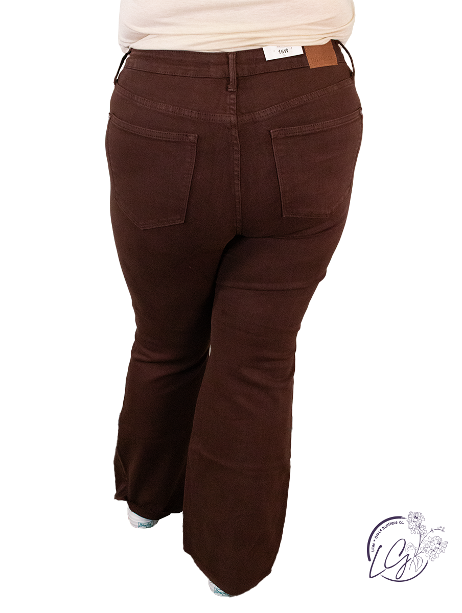 Curvy Dorothy Espresso Wide Leg Jeans By Judy Blue