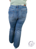 Curvy Skyla Mid-Rise  Raw Hem Bootcut Jeans By Judy Blue