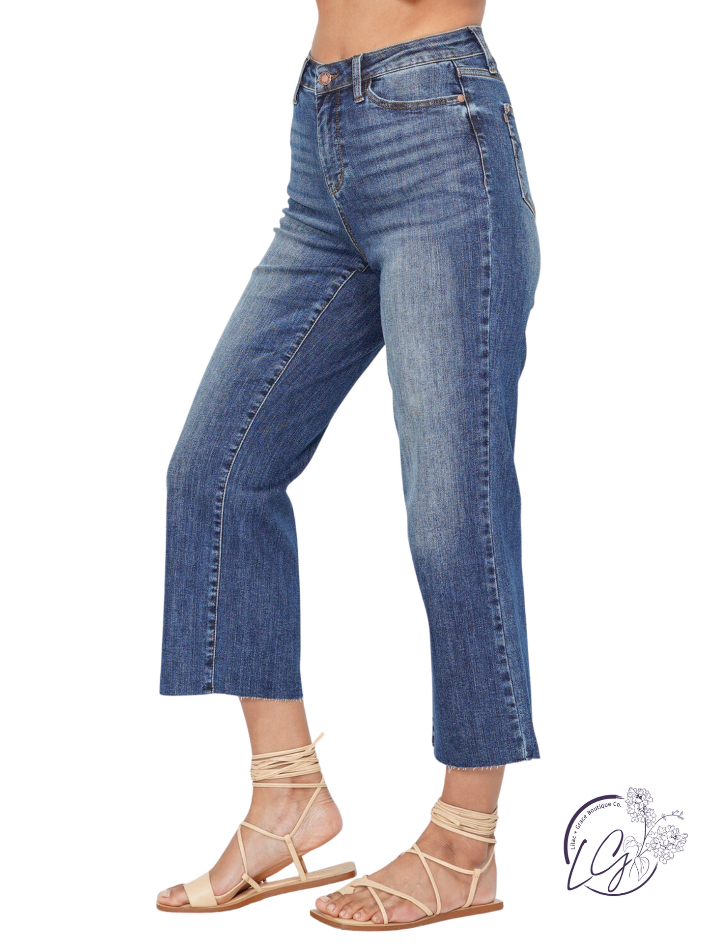 Aubriella High Rise Wide Leg Crop by Judy Blue