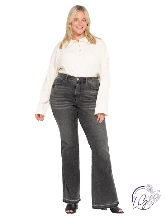 Curvy Isla Mid-Rise Tummy Control Release Hem by Judy Blue