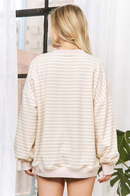Curvy Chasing Stripes Pullover