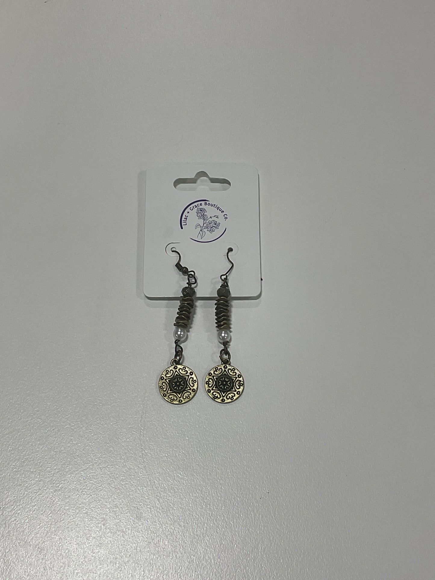 Circle Pendant Dangle Earrings