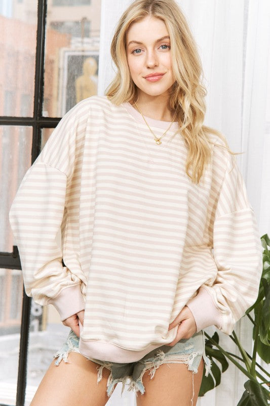Curvy Chasing Stripes Pullover