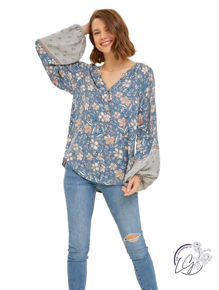 Petal Parade Round-Neck Blouse