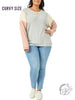 Curvy Dynamic Duo Ribbed Longsleeve tee