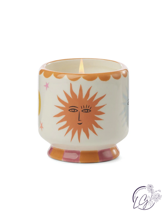 A Dopo 8 oz Handpainted "Sun" Ceramic - Orange Blossom