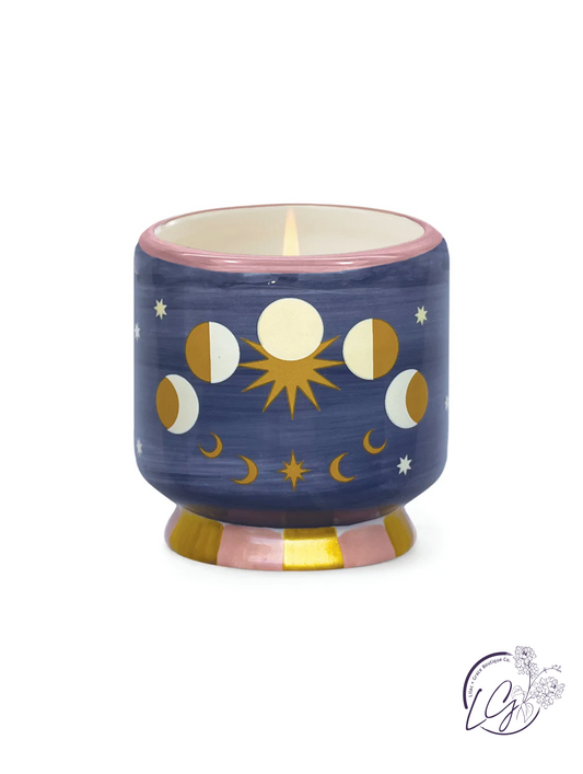 A Dopo 8 oz Handpainted "Moon Phases" Ceramic - Jasmine & Rose