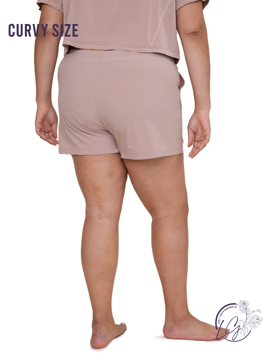 Curvy Athleisure Shorts with Drawstrings