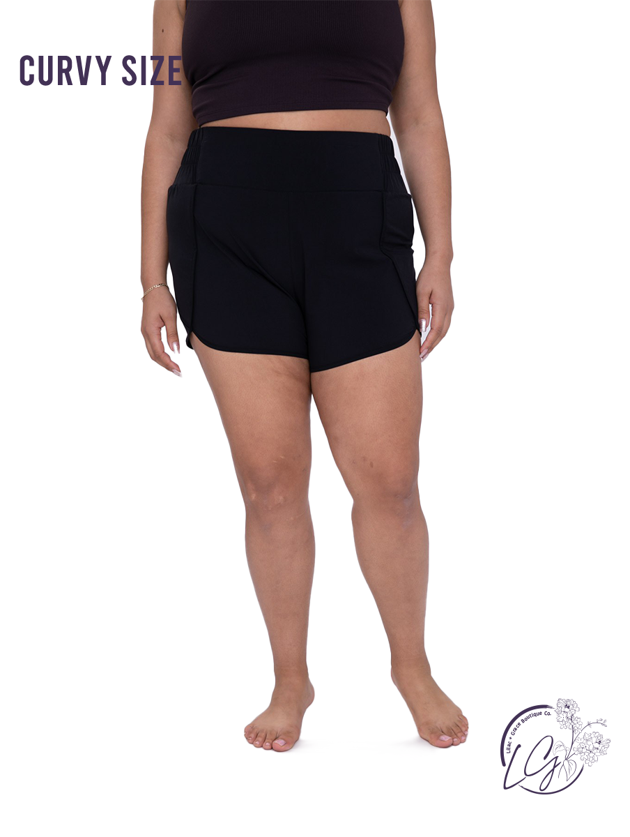 Curvy Move Well High-waist Athleisure Shorts