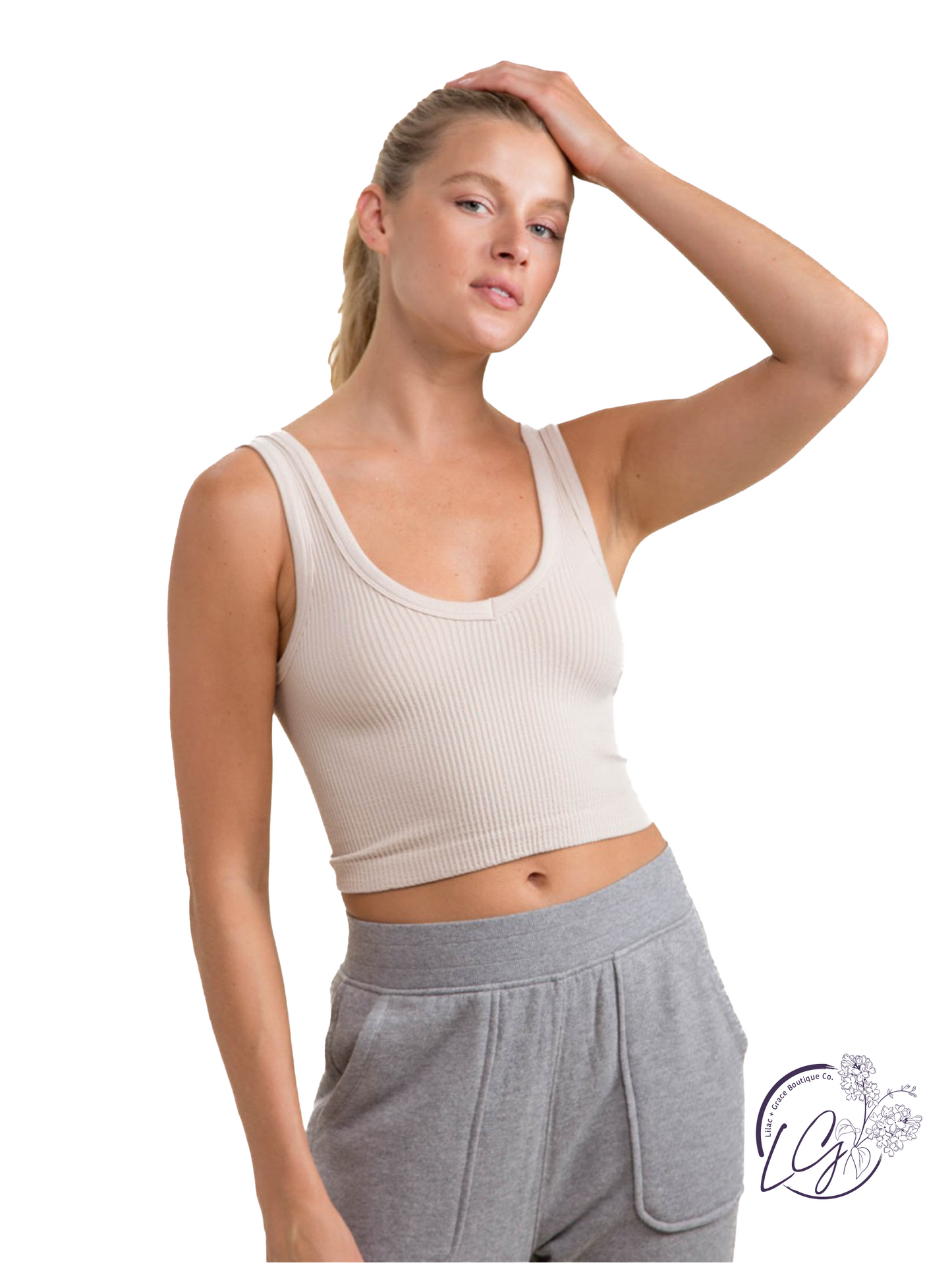 Ribbed Seamless Cropped Tank Top