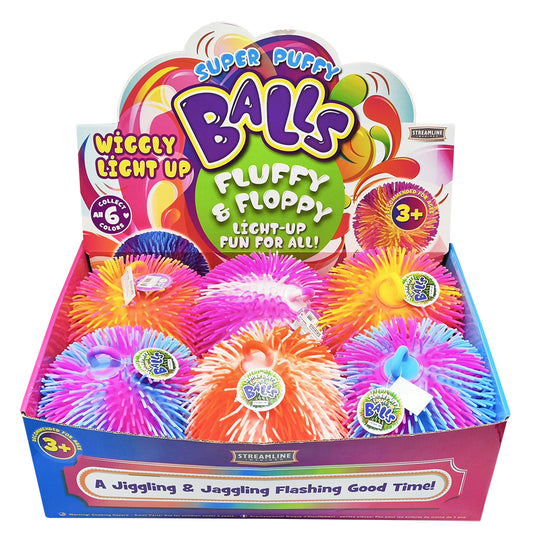 Super Puffer Wiggly Light Up Ball 8"