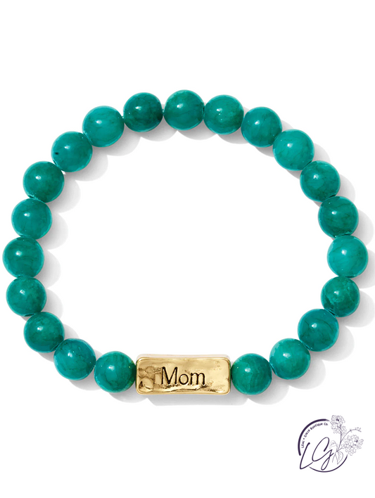 Mom Teal Stone Bracelet