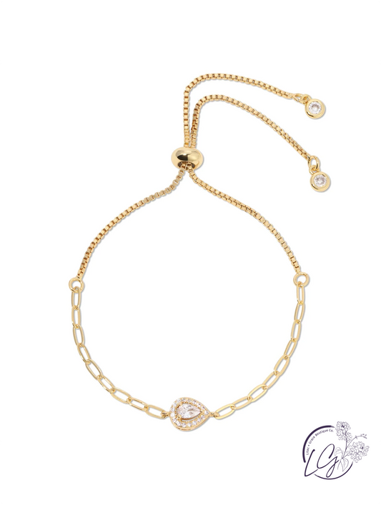 CZ Teardrop Pulley Bracelet