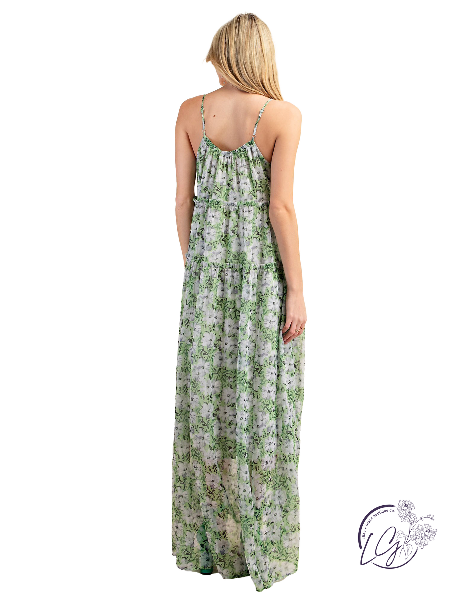 Floral Chiffon Tiered Maxi Dress