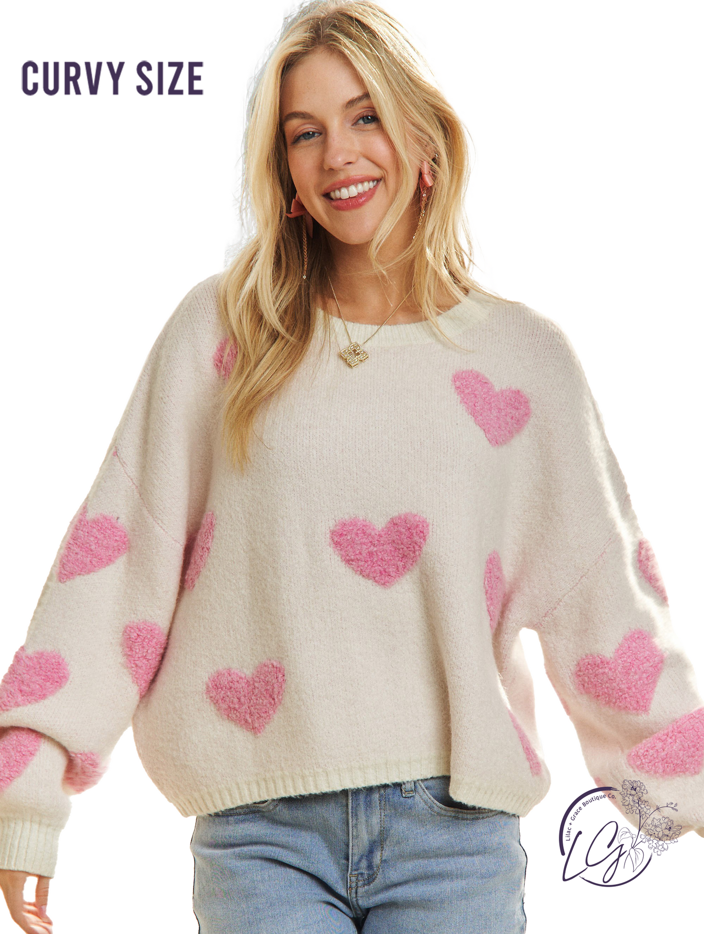 Curvy Heart To Heart Sweater