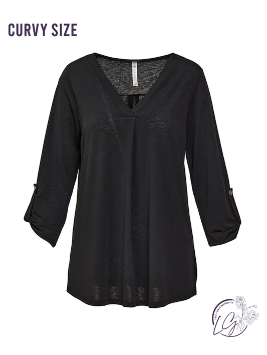 Curvy Black Classic Top